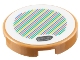 Part No: 14769pb617  Name: Tile, Round 2 x 2 with Bottom Stud Holder with Super Mario Scanner Code Boat Pattern (Sticker) - Set 71422