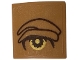 Part No: 15068pb648L  Name: Slope, Curved 2 x 2 x 2/3 with Gold Eye and Reddish Brown Eyebrow Outline Pattern Model Left Side (Sticker) - Set 75684