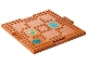 Part No: 15623pb006  Name: Brick, Modified 16 x 16 x 2/3 with 1 x 4 Indentations and 1 x 4 Plate with Wood Grain, Paw Prints, Rugs and Dog Bed Pattern