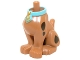Part No: 20690pb01  Name: Dog Body Great Dane Scooby-Doo Sitting with Gold 'SD' on Medium Azure Collar and Black Spots Pattern