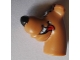 Part No: 20691pb05  Name: Dog Head Great Dane Scooby-Doo with Black Nose, Smile on Both Sides and Tongue Pattern