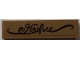 Part No: 2431pb0927  Name: Tile 1 x 4 with Dark Brown Script 'Josefine' Pattern (Sticker) - Set 41702