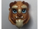 Part No: 25878pb02  Name: Mini Doll, Headgear Mask Beast with Reddish Brown Horns, Blue Eyes with Two White Spots, Fangs and Tan Beard Pattern