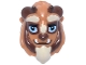Part No: 25878pb03  Name: Mini Doll, Headgear Mask Beast, Holes on Top and Back with Reddish Brown Horns, Black Thick Eyebrows, Medium Azure Eyes with Single Glints, White Fangs and Tan Beard Pattern