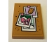 Part No: 26603pb022  Name: Tile 2 x 3 with Cork Board with Pinned Bow and Ice Pop (Freezer / Lollipop / Lolly / Pole / Popsicle / Stick) Photos Pattern (Sticker) - Set 41342