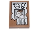 Part No: 26603pb351  Name: Tile 2 x 3 with White Lost Goat Flyer with Tear-Off Strips and Black Ninjago Logogram 'MISSING' Pattern (Sticker) - Set 71799