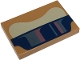 Part No: 26603pb355  Name: Tile 2 x 3 with Tan and Dark Blue Curved Panels with Metallic Pink and Metallic Light Blue Stripes Pattern (Super Mario Funky Kong Brow and Sunglasses)
