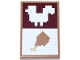 Part No: 26603pb516  Name: Tile 2 x 3 with Pixelated White Chicken Silhouette on Dark Red Background and Chicken Leg with Tan Bone Pattern