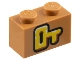 Part No: 3004pb316  Name: Brick 1 x 2 with Yellow Key with Black Outline Pattern (Super Mario Key Block)
