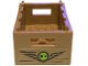 Part No: 30150pb06  Name: Container, Crate 3 x 4 x 1 2/3 with Handholds with Lime Pig Snout and Black Chevron Wings Pattern (Sticker) - Set 75826