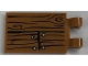 Part No: 30350bpb067  Name: Tile, Modified 2 x 3 with 2 Clips with Wood Grain and 4 Nails Pattern (Sticker) - Set 21310