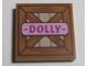 Lot ID: 379703488  Part No: 3068pb1117  Name: Tile 2 x 2 with Wooden Fence and Bright Pink Name Tag with Magenta 'DOLLY' Pattern