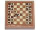 Part No: 3068pb2645  Name: Tile 2 x 2 with Chessboard with Tan Squares, Black Circles and Knocked over Chess Piece Pattern (Sticker) - Set 42670