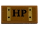 Part No: 3069pb1413 Name: Tile 1 x 2 with Black 'HP' and Rivets on Gold Stripes / Straps Pattern (Sticker) - Set 76450 Part No: 3069pb1413 Name: Tile 1 x 2 with Black 'HP' and Rivets on Gold Stripes / Straps Pattern (Sticker) - Set 76450