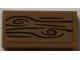 Part No: 3069pb1424  Name: Tile 1 x 2 with Dark Brown Wood Grain Pattern (Sticker) - Set 41702