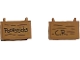 Lego part: Container, Box 2 x 2 x 1 - Top Opening with Flat Inner Bottom with Black 'PooHsticks', 'C.R.' and Wood Grain Pattern on Both Sides (Stickers) - Set 21326