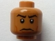 Part No: 3626bpb0626  Name: Minifigure, Head Male Stern Black Eyebrows, White Pupils Pattern (SW Captain Panaka) - Blocked Open Stud