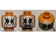 Part No: 3626bpb0944  Name: Minifigure, Head Dual Sided Face Paint, Smile / Mouth Open Scared Pattern (Tonto) - Blocked Open Stud