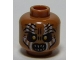 Part No: 3626cpb1016  Name: Minifigure, Head LotR Gundabad Orc White Painted Vertical Lines Pattern - Hollow Stud