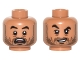 Part No: 3626cpb1570  Name: Minifigure, Head Dual Sided Black Eyebrows, Stubble Beard, White Pupils, Open Mouth Scared / Crooked Grin, Eyebrow Raised Pattern - Hollow Stud
