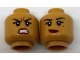 Lot ID: 405964152  Part No: 3626cpb1784  Name: Minifigure, Head Dual Sided Female Black Eyebrows, Beauty Mark, Red Lips, Lopsided Smile / Fierce Pattern - Hollow Stud