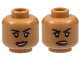 Part No: 3626cpb2883  Name: Minifigure, Head Dual Sided Female, Black Eyebrows, Dark Red Lips, Smile / Frown Pattern - Hollow Stud