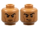 Lot ID: 395253993  Part No: 3626cpb3195  Name: Minifigure, Head Dual Sided Black Eyebrows, Dark Orange Cheek Lines and Chin Dimple, Scowl / Smirk with Raised Eyebrow Left Pattern - Hollow Stud