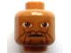 Part No: 3626pb0625  Name: Minifigure, Head Alien SW Zabrak with Large Reddish Brown Eyes and Facial Lines, Dark Orange Eye Shadow and Chin Dimple, Neutral Pattern