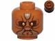 Part No: 3626pb1010  Name: Minifigure, Head Alien Zabrak with Orange Eyes and Dark Tan Markings Pattern (SW Jedi Knight)