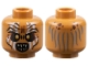 Part No: 3626pb1016  Name: Minifigure, Head LotR Gundabad Orc White Painted Vertical Lines Pattern