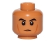 Part No: 3626pb1353  Name: Minifigure, Head Black Eyebrows, Cheek Lines, Chin Dimple, White Pupils Pattern