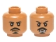 Part No: 3626pb1421  Name: Minifigure, Head Dual Sided Black Moustache and Goatee, White Pupils, Neutral / Open Mouth Scowling Teeth Pattern (Tasu Leech)