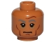 Part No: 3626pb1445  Name: Minifigure, Head Dark Bluish Gray Eyebrows, Dark Tan Bags under Eyes, Reddish Brown Cheek Lines, Forehead Crease, and Chin Dimple Pattern