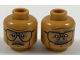 Part No: 3626pb1922  Name: Minifigure, Head Dual Sided Glasses, Dark Bluish Gray Eyebrows and Moustache, Firm / Determined Pattern