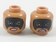 Part No: 3626pb1984  Name: Minifigure, Head Dual Sided Female, Black Eye Mask, Red Lips, Smile / Scowl Pattern