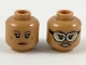 Part No: 3626pb2214  Name: Minifigure, Head Dual Sided Female Reddish Brown Eyebrows, Neutral / Fierce with Goggles Pattern