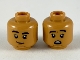 Part No: 3626pb2399  Name: Minifigure, Head Dual Sided Black Eyebrows, Reddish Brown Chin, Grin / Scared Pattern