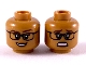 Part No: 3626pb2422  Name: Minifigure, Head Dual Sided Female Glasses, Dark Brown Eyebrows, Dark Orange Lips Happy / Scared Pattern (Allison Miles)