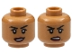 Part No: 3626pb2883  Name: Minifigure, Head Dual Sided Female, Black Eyebrows, Dark Red Lips, Smile / Frown Pattern