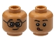 Part No: 3626pb2994 Name: Minifigure, Head Dual Sided Child Black Eyebrows, Glasses and Grin / Closed Mouth with Red Tongue Licking Pattern Part No: 3626pb2994 Name: Minifigure, Head Dual Sided Child Black Eyebrows, Glasses and Grin / Closed Mouth with Red Tongue Licking Pattern