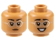 Part No: 3626pb3163  Name: Minifigure, Head Dual Sided Female Black Eyebrows, Silver Round Glasses, Neutral / Smile with Teeth Pattern