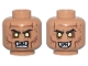 Part No: 3626pb3603  Name: Minifigure, Head Dual Sided Alien Orc Yellow Eyes, Reddish Brown Wrinkles and Scars, Pointed White Teeth, Grimace / Grin Pattern