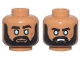 Part No: 3626pb3647  Name: Minifigure, Head Dual Sided Thick Black Eyebrows, Moustache, and Full Beard, Medium Azure Eyes, Dark Orange Scars, Neutral / Angry Open Mouth with Teeth Pattern