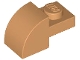 Afbeelding van Lego stukje, Slope, Curved 2 x 1 with Recessed Stud, Medium Nougat