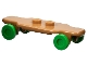 Part No: 6324c01  Name: Minifigure, Utensil Skateboard Longboard Deck with Bright Green Wheels (6324 / 2496)