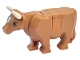 Part No: 64452pb01c03  Name: Cow with Light Nougat Muzzle and White Spot on Head Pattern with Short Horns (Tile on Top)
