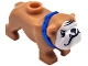 Part No: 65388pb04 Name: Dog, Bulldog with Molded Blue Collar and Printed Black Eyes, Nose, Mouth, Teeth and Forehead Wrinkles, and White Muzzle Pattern (Ripper) Part No: 65388pb04 Name: Dog, Bulldog with Molded Blue Collar and Printed Black Eyes, Nose, Mouth, Teeth and Forehead Wrinkles, and White Muzzle Pattern (Ripper)