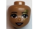 Lot ID: 412931330  Part No: 66683  Name: Mini Doll, Head Friends with Light Brown Eyes, Dark Red Lips, Gold Lightning Bolt Around Left Eye and Open Mouth Smile Pattern
