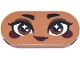 Part No: 66857pb118  Name: Tile, Round 2 x 4 Oval with Face, Black Eyebrows and Eyelashes, Reddish Brown Eyes and Eye Shadow, Dark Red Cheeks and Lips, Smile Pattern (Jasmine)