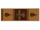 Part No: 69729pb213  Name: Tile 2 x 6 with Reddish Brown Lines, Hot Air Balloons and Gold 'THE HISTORIE OF OZ' Pattern (Sticker) - Set 75691